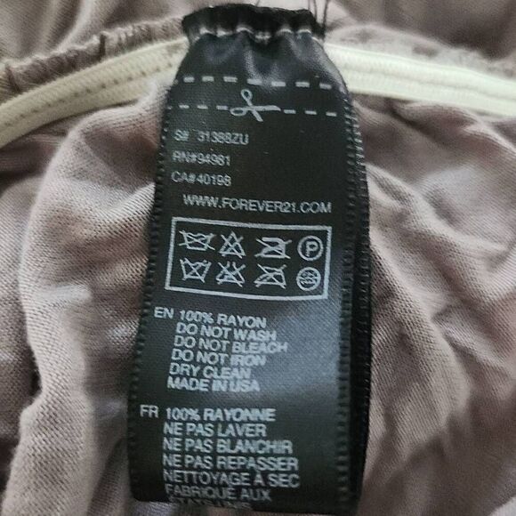 Forever 21 Women's Size Medium Cocoa Brown Crochet Back Ruched Side Tank Top - Picture 3 of 7